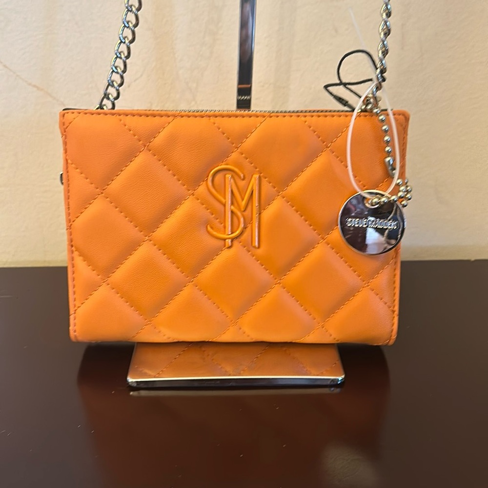 Steve Madden  bright orange crossbody bag with silver hardware. BNWOTS! - Picture 4 of 11
